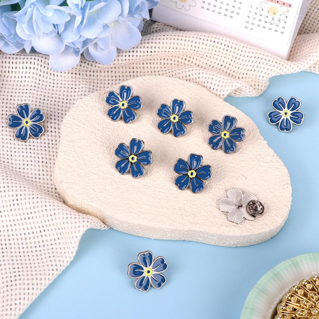 Forget Me Not Pin Badge Memorial Pins Bulk Celebration Of Life Funeral Favors Alzheimer'S Dementia Forget Me Not Flower Lapel Pi