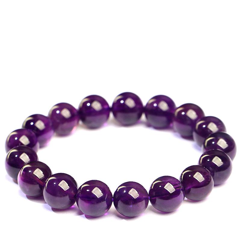 Hongchu Deep Purple Uruguayan Amethyst Crystal Bead Bracelet, Semi-finished Loose Beads