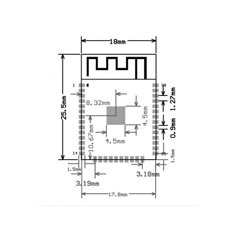 ESP32-WROOM-32E Module WiFi + Bluetooth BLE4.2 Dual-Mode Wireless IoT Communication Module