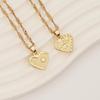 Trendy Brass Heart Necklace - Retro European American Style for Couples