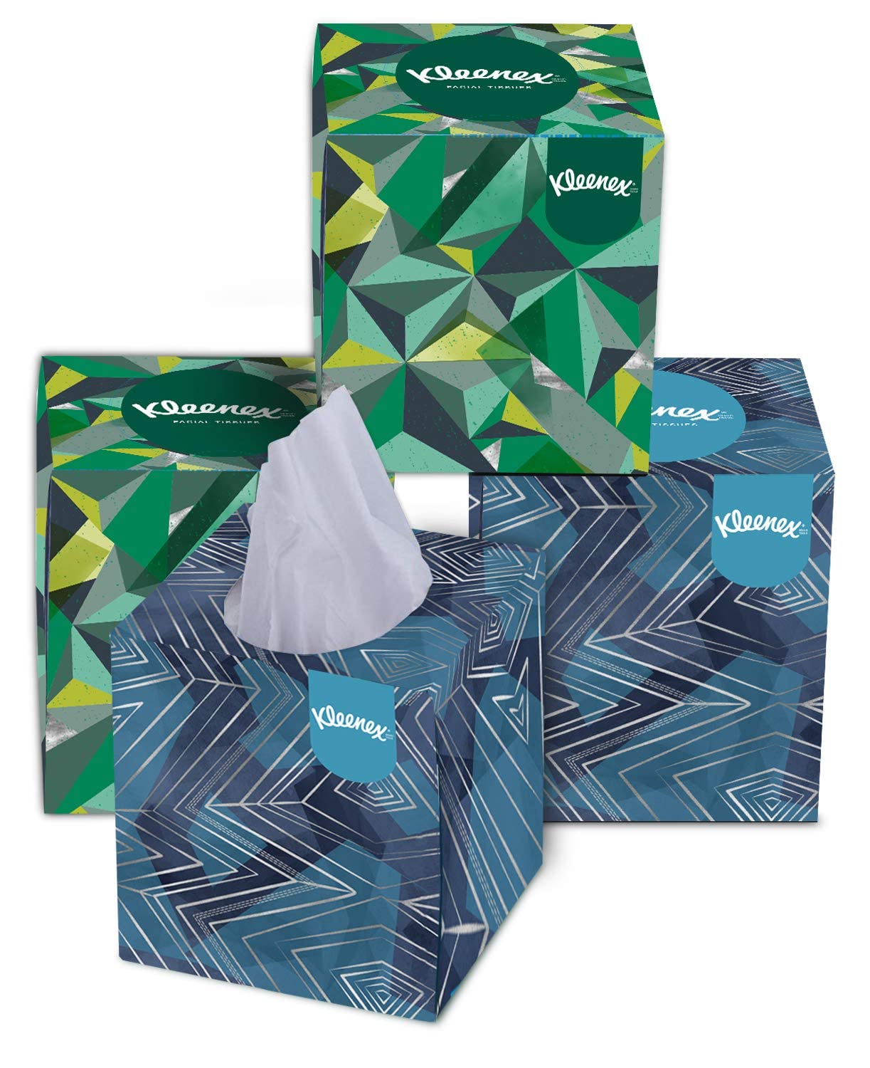 Kleenex Facial Tissue Box 60041B - Cube Box Facial Tissue - 4 Tissue Boxes x 80 White 2 Ply Facial Tissues - Sheet Size 20 x 20 cm(320 Tissues Tota
