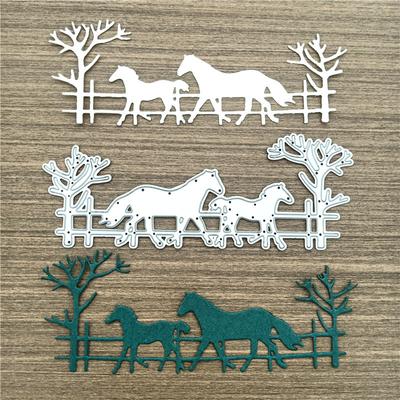 Horse and Tree Metal Cutting Dies Stencils for DIY Scrapbooking/photo Album Decor Embossing Paper Cards Making Craft
