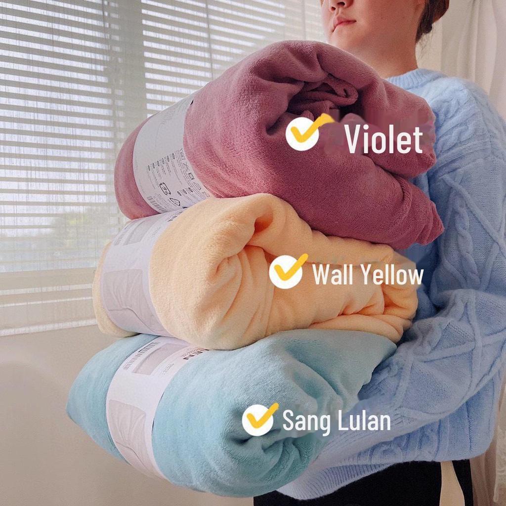 Pure Color Milk Velvet Winter Bedspread - Plush, Thick, Single Bed Sheet