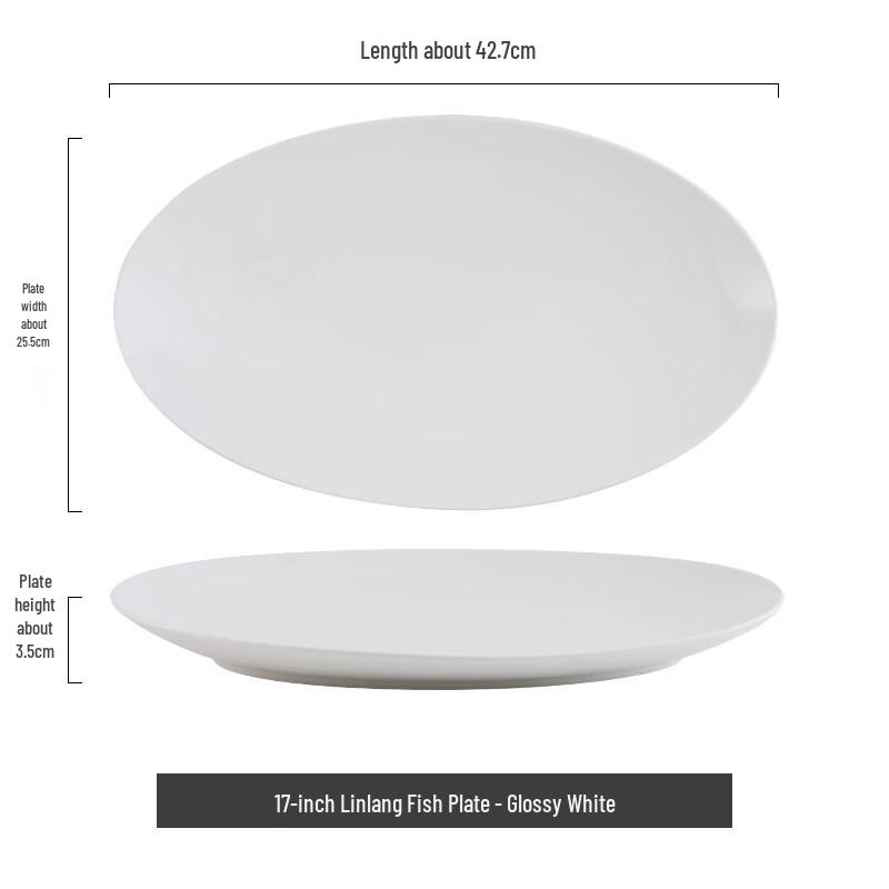 Insulated Ceramic Oval Fish Serving Plate