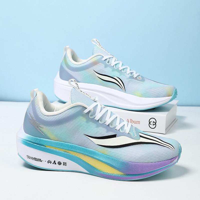 

2025 новые летние профессиональные карбоновые кроссовки для бега с амортизацией, дышащие мужские спортивные кроссовки из сетки 45