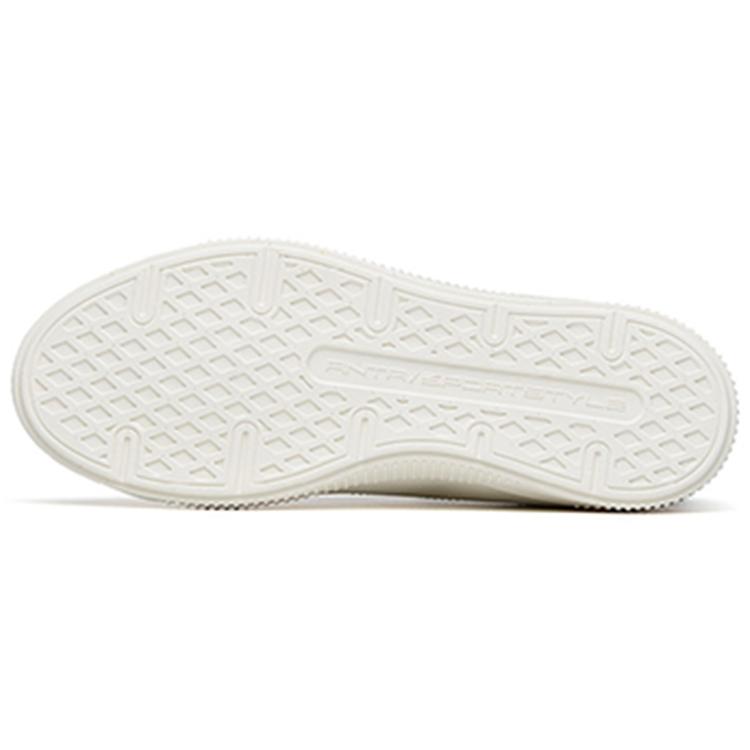 Anta Casual Abrasion Resistant Low top Skateboard Shoes Women's White Green 122228060-3