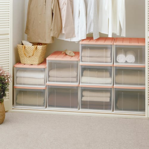 [Spring/Summer Limited Edition] Tenma Storage Case, Perfect for Closets and Wardrobes, Made in Japan, Eco-Friendly Clothing Case, Size 55M, Moss Pink,