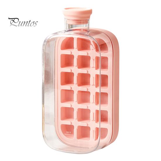 Eiswürfelschale für Wasserflaschen, zum Kaltpressen, 2-in-1-Eiswürfelform und Wasserkocher, schnelle Eisherstellung, tragbare Flasche, leicht zu lösende Silikonform, berührungsloser Gefrierbecher