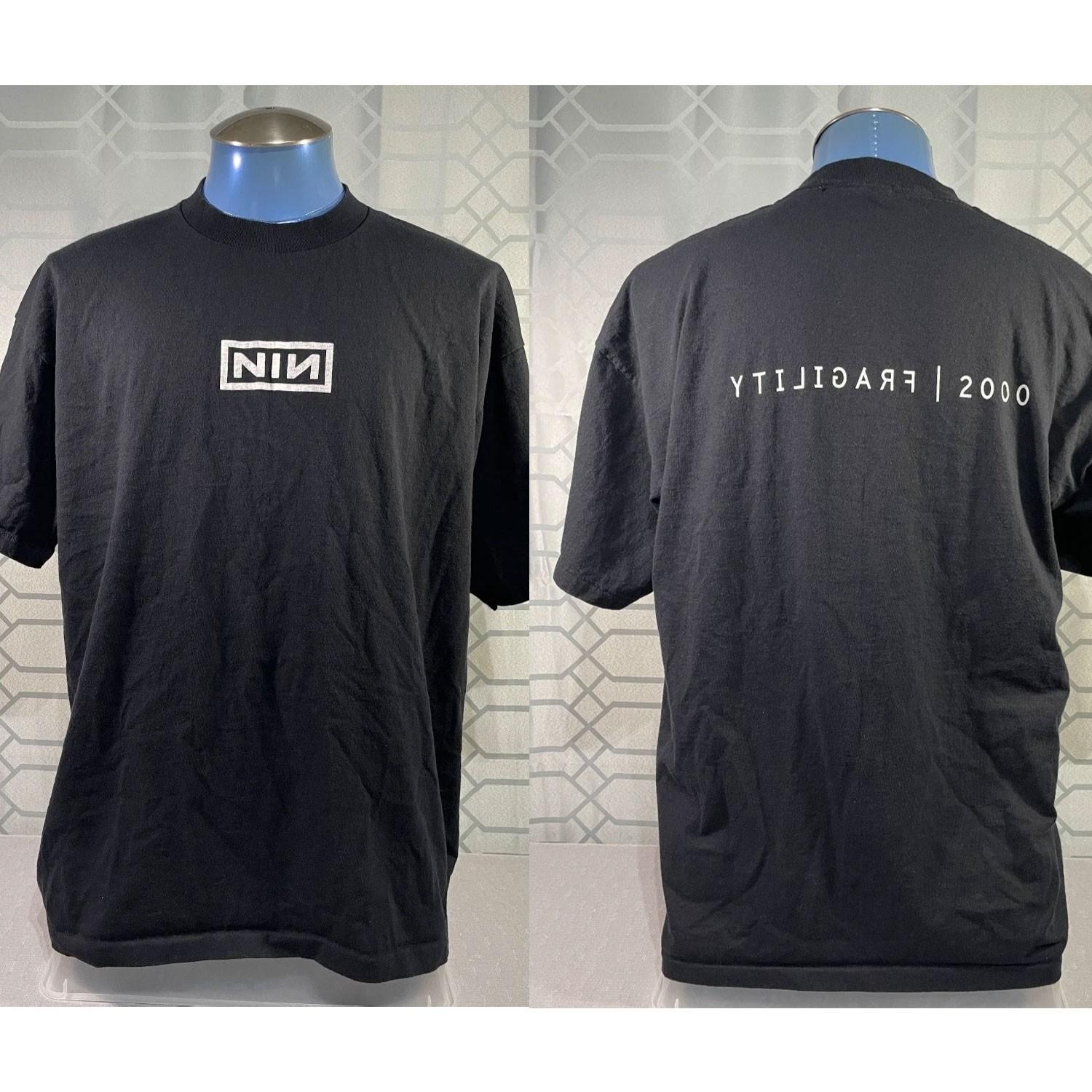 Vintage Nine Inch Nails Fragility 2000 Tour T-Shirt Reprint Gildan Cotton M
