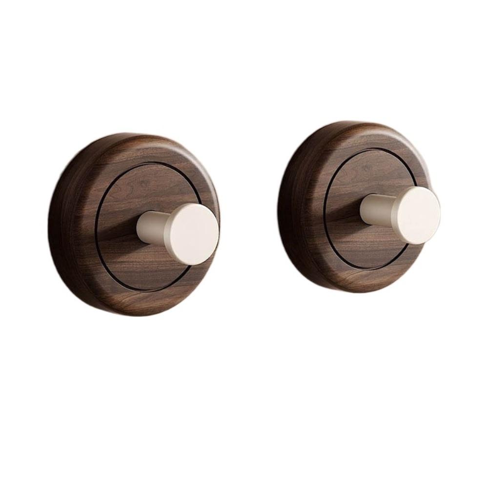 2pcs Wall Mount Suction Cup  Wood Hook No Drilling Door  Hook  Bathroom Accessories Storage