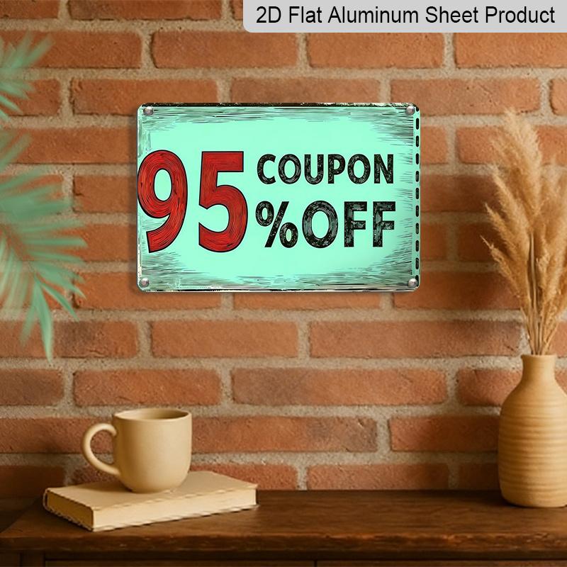 2D Flat, Bohemian Aluminium Coupon Board Wall-Mounted Suitable for Christmas, Thanksgiving, Easter & Hanukkah - Discount Voucher Display Sign with