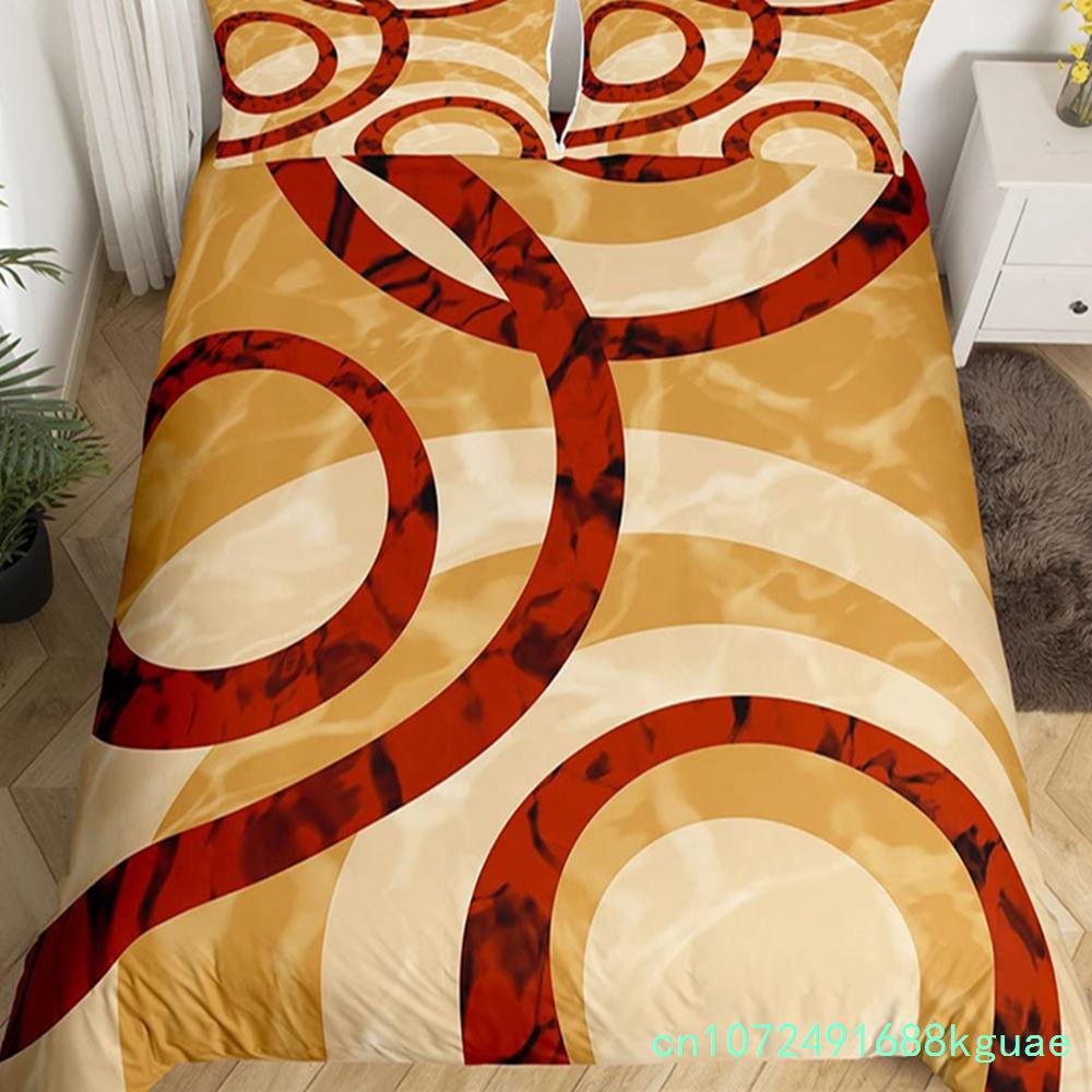 Gray Black Red Swirl Duvet Cover Set King Trippy Stripe Geometric Bedding Set Microfiber Farmhouse Abstract Geometry Quilt Cover