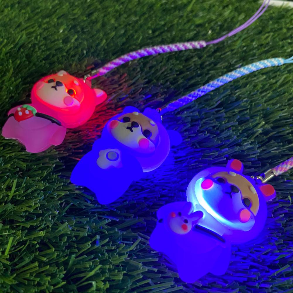 1Pcs Golf Rubber Tees With Flashing Light Cartoon Cute Prevent Loss Golf Ball Holder With Braided Rope Color Random