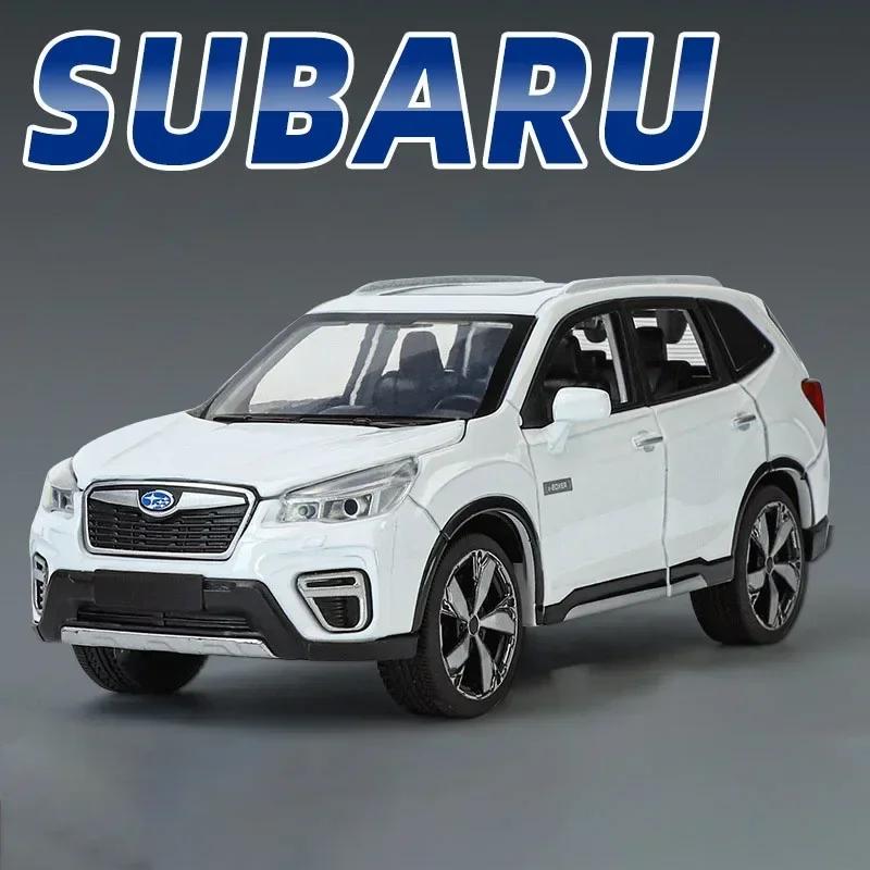 1:30 Subaru Forester WRXSTI Car Model Diecast Metal Shock Absorption Off-road Vehicles Models Sound Light Collectible Item