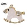 Rainbow Unicorn Pin Brooch Horse Design Enamel with Imitation Crystals