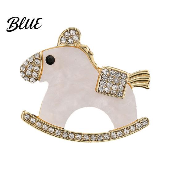 Rainbow Unicorn Pin Brooch Horse Design Enamel with Imitation Crystals