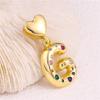 18K Gold-Plated Zircon Necklace with Cross and Colorful Letter Pendants