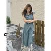 2026 Spring/Summer Women's Retro Sleeveless Denim Dress with Belt