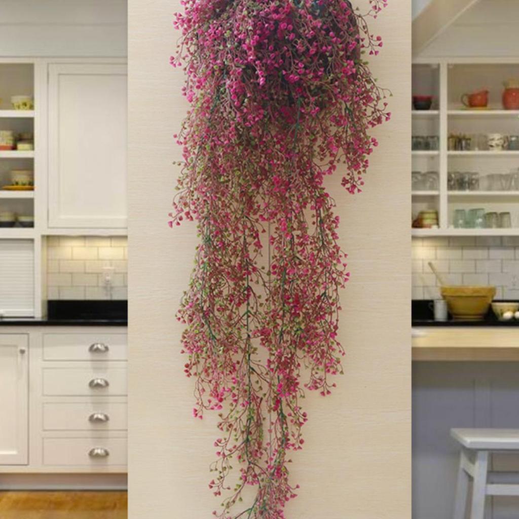 Golden Bell Willow Artificial Trailing Flower Vine for Indoor Wall Decoration