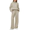 Women's Two-Piece Set: Oversized Half-Zip Sweatshirt & Wide-Leg Sweatpants