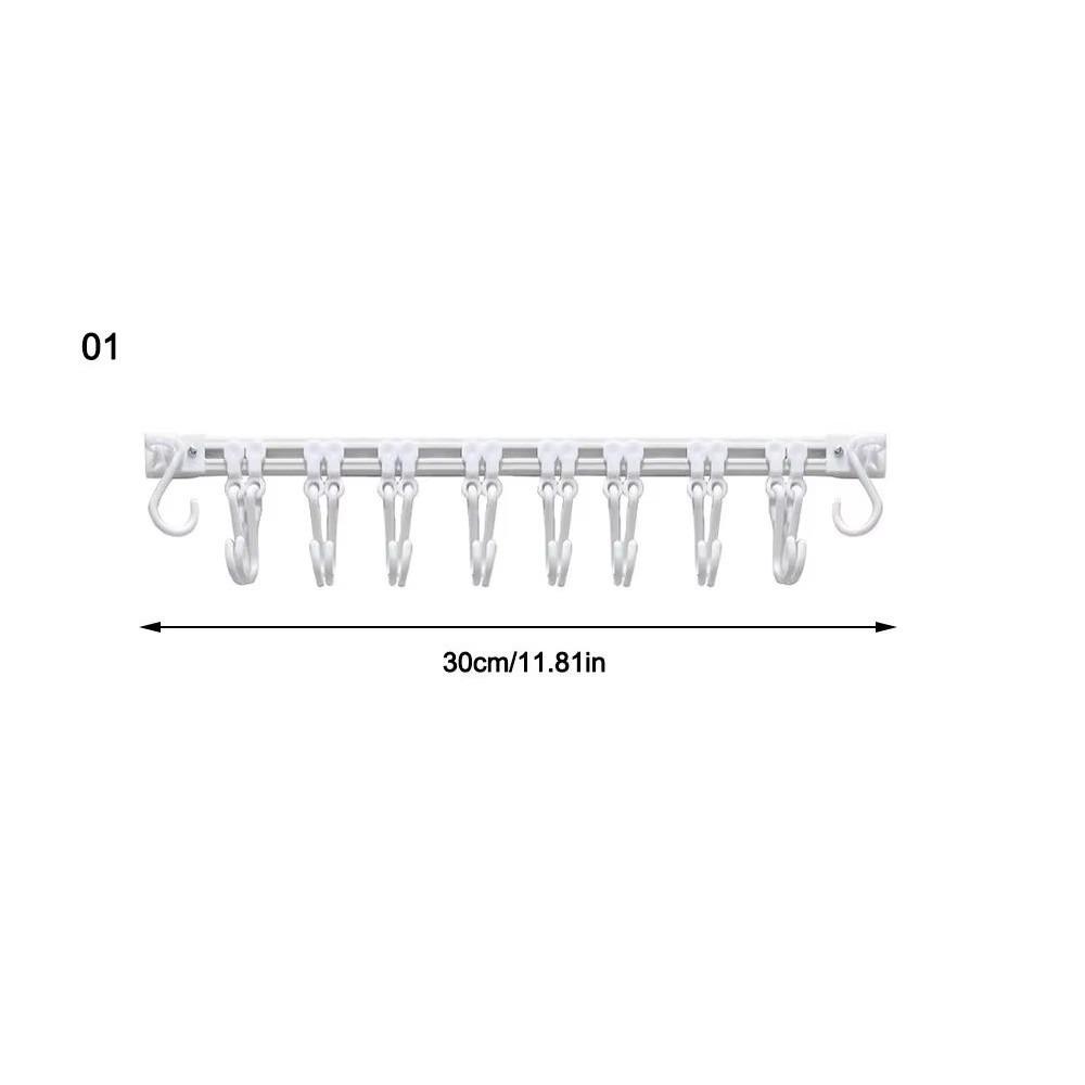 No Punching Storage Rack Hook Sliding Rail Cabinet Hook Organizer  Kitchen Storage 30cm