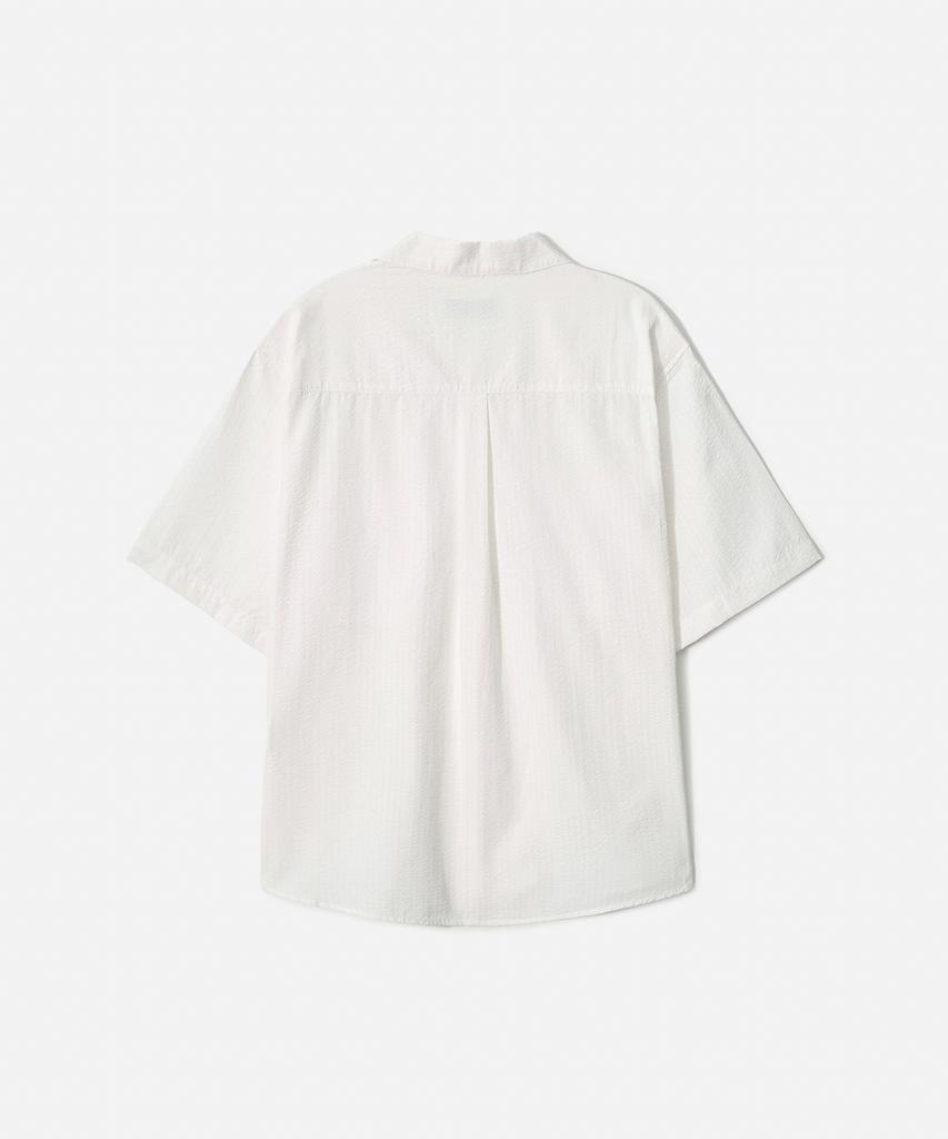 TRIP LE SENS Double Pocket Striped Half Shirt_White