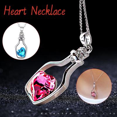 Collier pendentif coeur d'amour avec cristaux bijoux cadeaux pour femmes