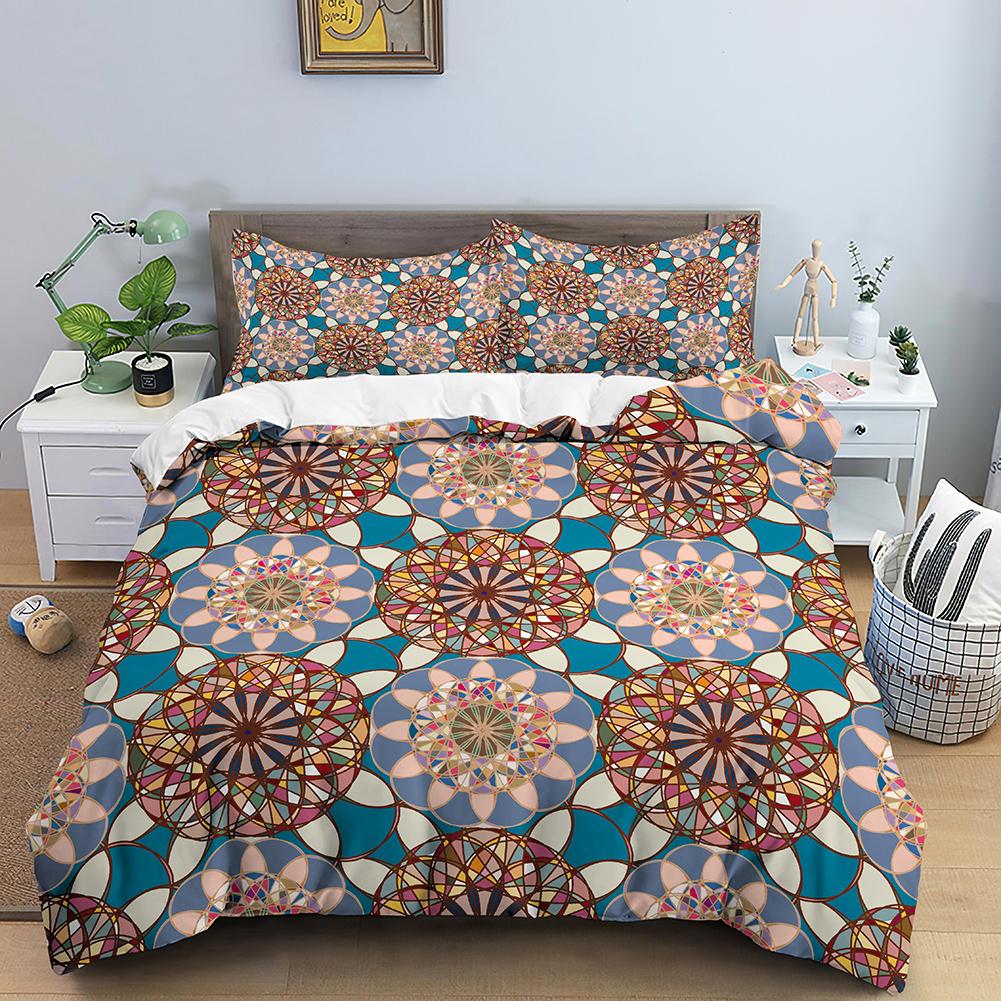 Bohemian Mandala Duvet Cover Boho Chic Hippie Bedding Mandala for Aducts Boys Girls Black White Bedroom Decoration Queen King