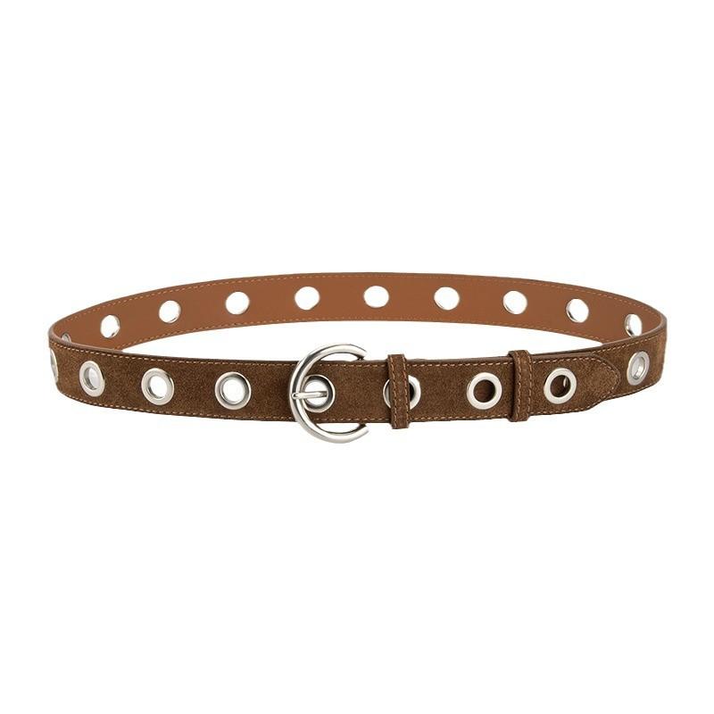 Punk Style Leather Belt Women'S Matte Jeans Decorative Belt Women