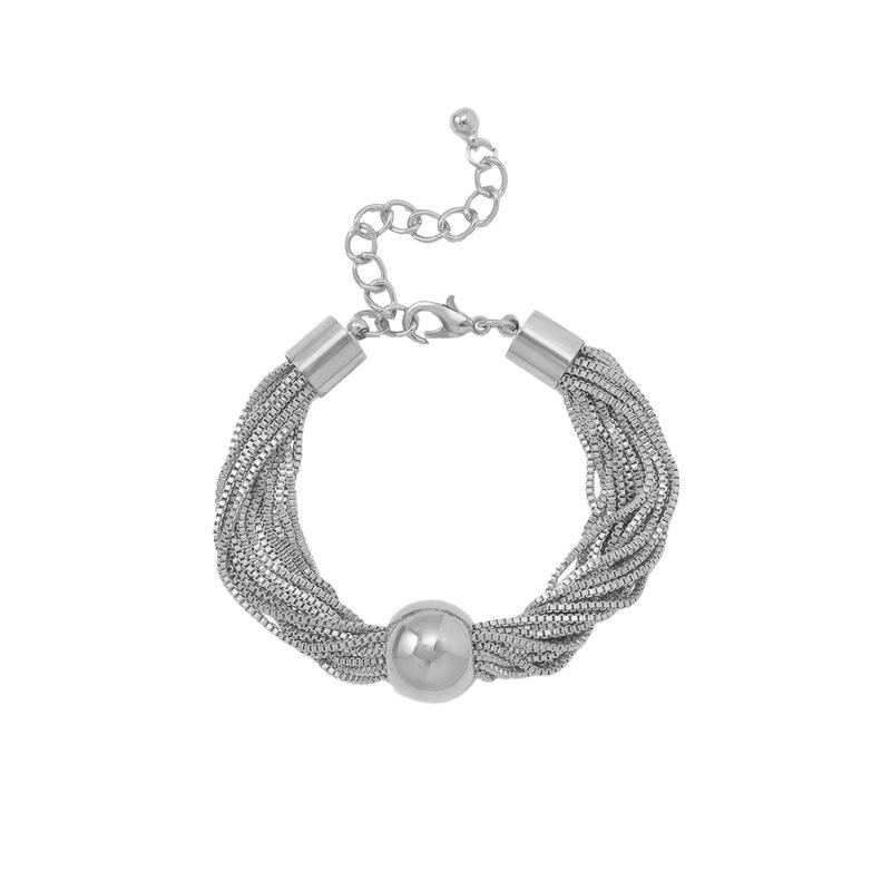 Европейское и американское хип-хоп многослойное колье-чокер с круглым кулоном-шариком