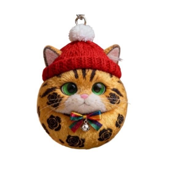 Winter Acrylic Cat Hanging Decoration Christmas Tree Knitted Hat Kitten Dog Rabbit Hedgehog Hanging Ornament Animal Pendant
