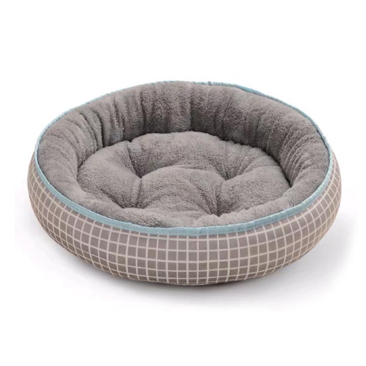 Dropshipping Long Faux Fur Pet Bed Comfortable Waterproof Plush Donut Round Dog Bed Soft Washable Cat Bed Removable Pet Cushion