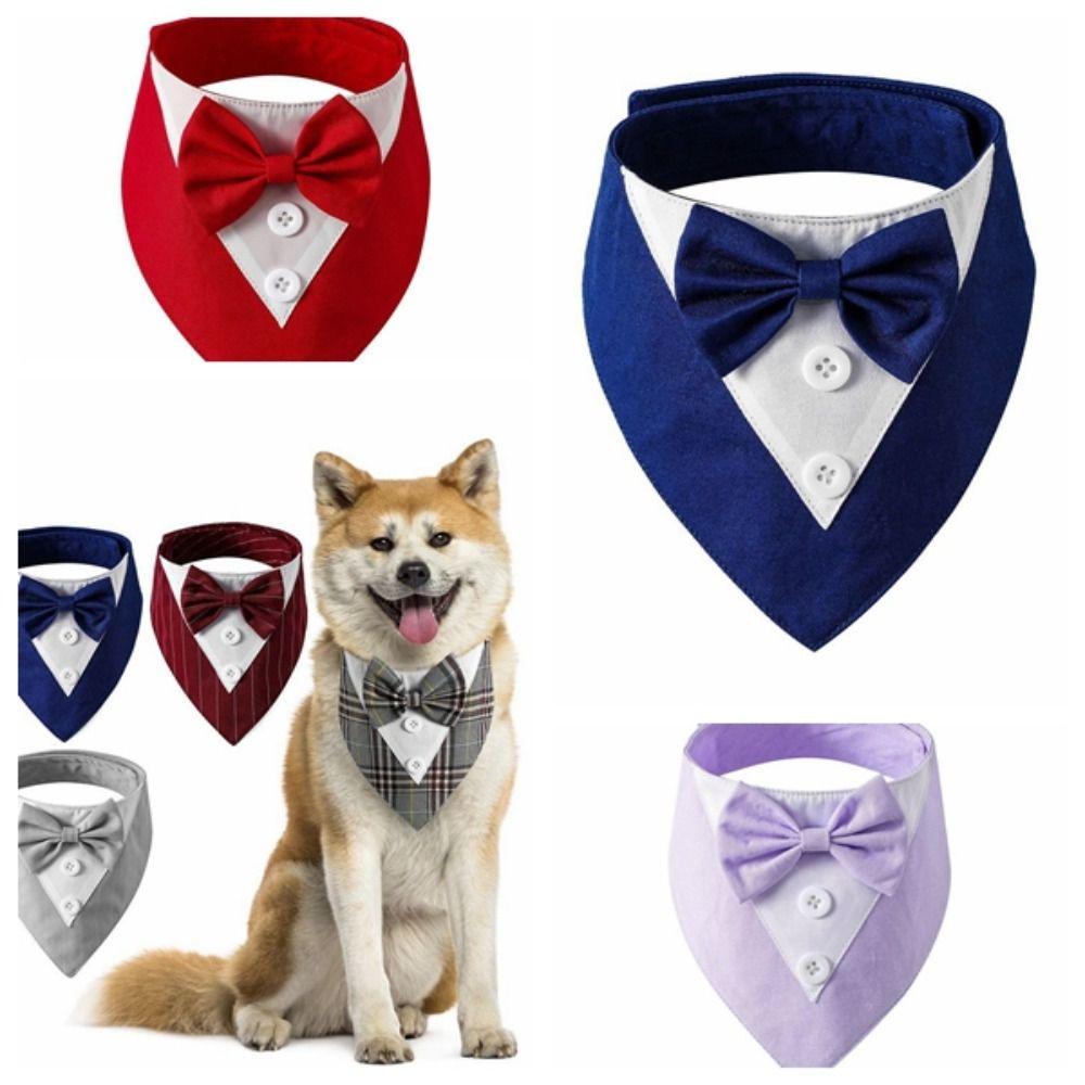 Fashion Pet Saliva Towel Comfortable Dog Bow Necktie Scarf Dog Tuxedo Bow Ties  Wedding