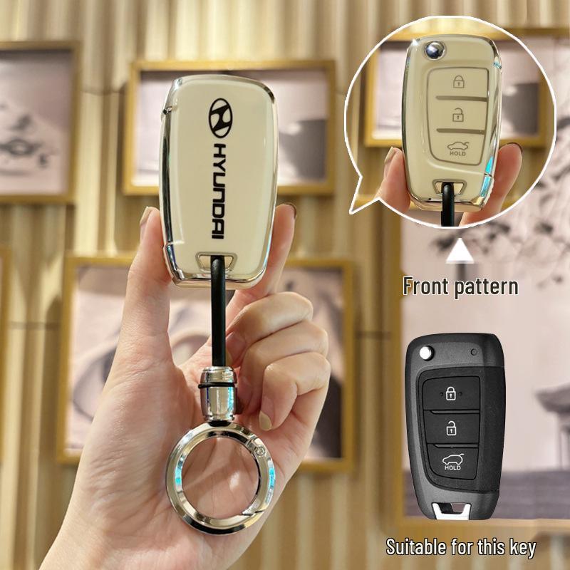 Hyundai Key Case for Elantra, Verna, Santa Fe, Mistra - Protective Shell with Buckle, Suitable for 20 Models