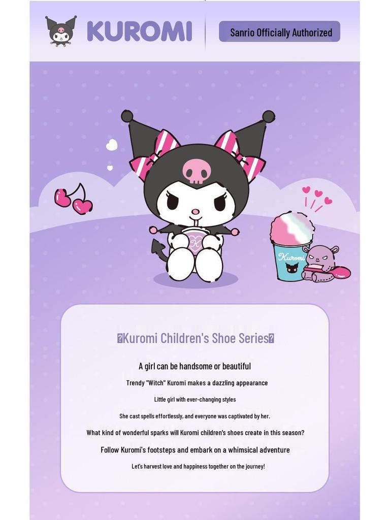 Kuromi Girls' Light-Up Toddler Sneakers – Cute Autumn 2025 Fashion Style