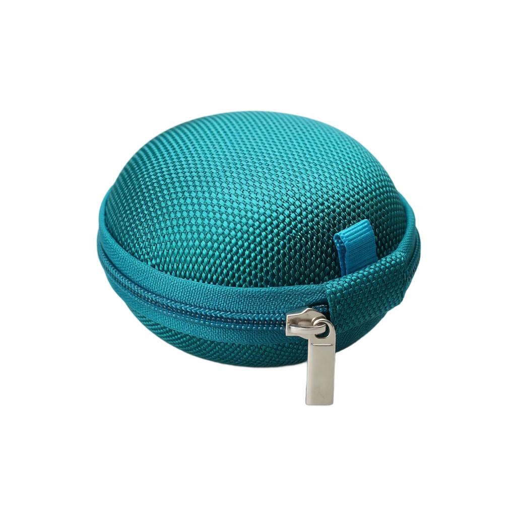 Compact Round EVA Hard Shell Case Small Storage Organizer for Earplugs Data Cables and Small Accessories Portable Zipper Closure
