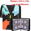 Anime-Themed % Pokmon Trading Card Album Pu-Sealed Loose-Leaf Collection Set Pikachu Card Storage Bag Yu-Gi-Oh Fan Album Toys