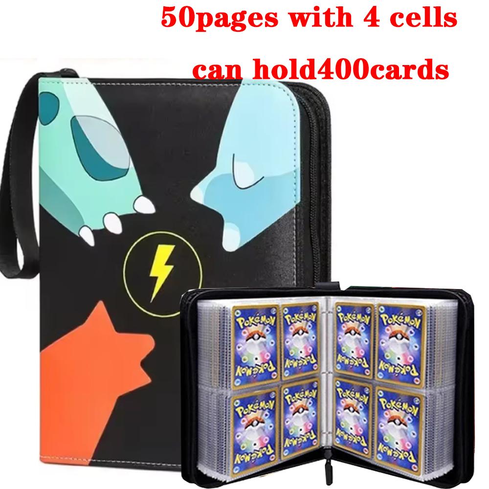 Anime-Themed % Pokmon Trading Card Album Pu-Sealed Loose-Leaf Collection Set Pikachu Card Storage Bag Yu-Gi-Oh Fan Album Toys