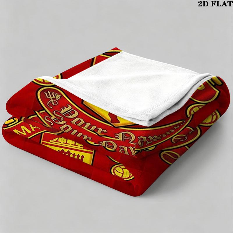 1PC Manchester United F Custom Name Patterned Flannel Blanket Suitable For All Seasons for Home Decor Warmth and Comfort Gifts Holiday Present