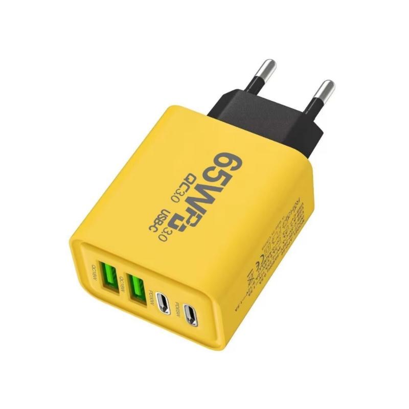 

65W GaNs EU Wall Charger With 4 Port USB A And Type C Design For Smartphones Tablets Laptops 1