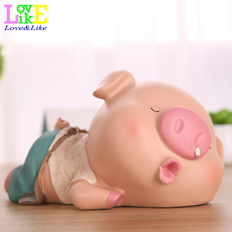 Piggy Pig Lying Posture Home Resin Craft Ornaments Money Box Piggy Bank Cash Box Coin Bank Moneybox Coin Box Large Piggy Bank