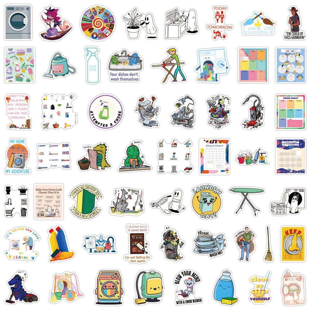 55 New Chore Graffiti Stickers Decorate Notebook Suitcase Mobile Phone DIY Stickers