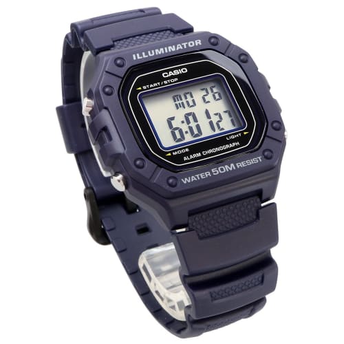 Casio STANDARD DIGITAL W-218H-2A Klokke Herre Dame Billig Casio Billig Pris Navy