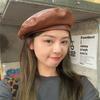 Y2K Painter Hat Solid Color Flat Top Retro Artist Hat  Travel