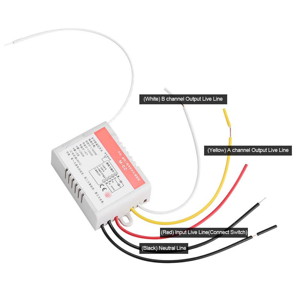 220V Light Lamp Controller Receiver Transmitter Wireless Remote Control Switch System 2 Channel