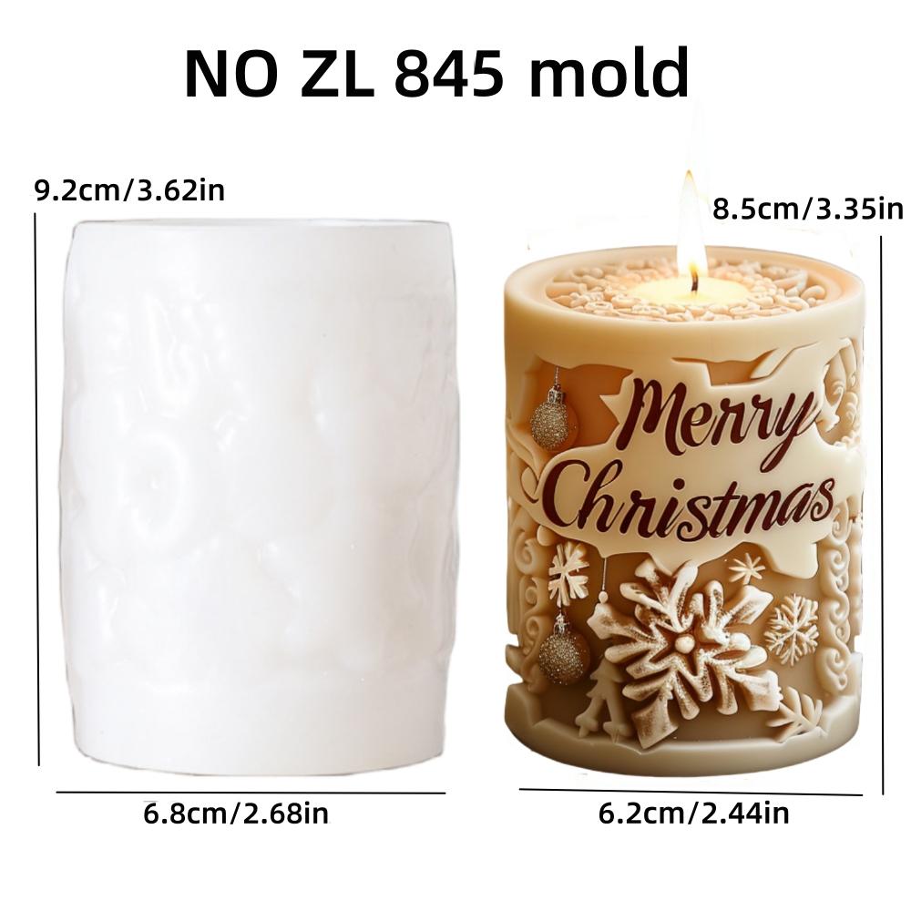 Santa Claus relief cylindrical candle silicone mold cane candy Santa Claus relief cylindrical resin gypsum molds Christmas gift