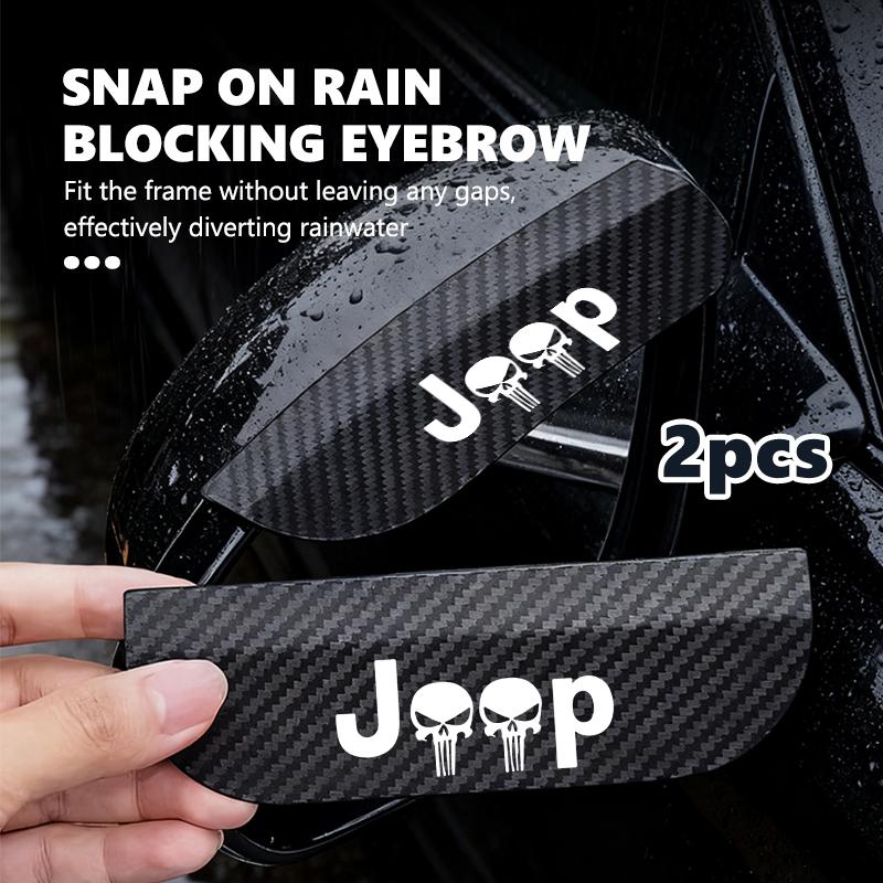 CMQ1 Car Rearview Mirror Rain Eyebrow Shield Snow Guard Shade Protector For Jeep Cherokee Patriot Liberty Wrangler JK JL Commander