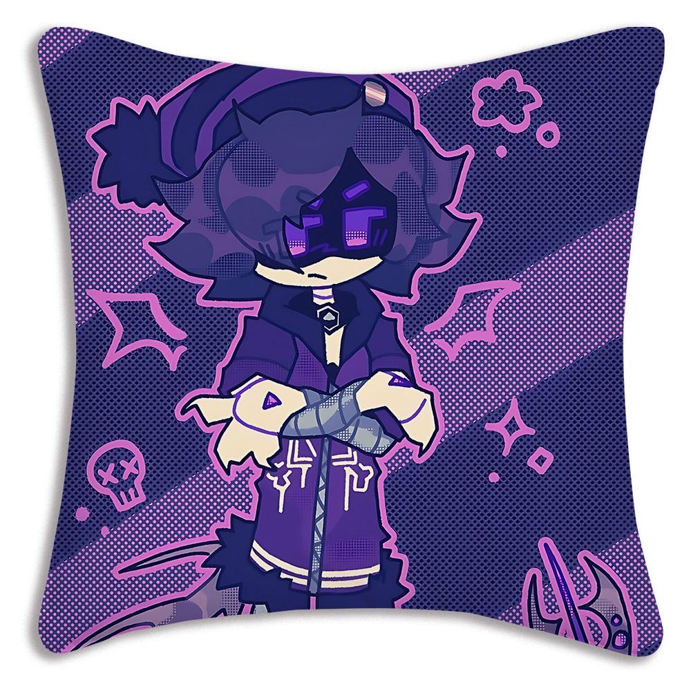 Horror Comedy M-Murders Drones Pillow Covers Cartoon Sofa Decorative Home Double-Sided Printing Short Plush Cute Cushion Cover