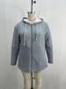 EU & US Style Women's Wave Patchwork Hoodie - Casual Loose Fit, Solid Color, Spring/Autumn.