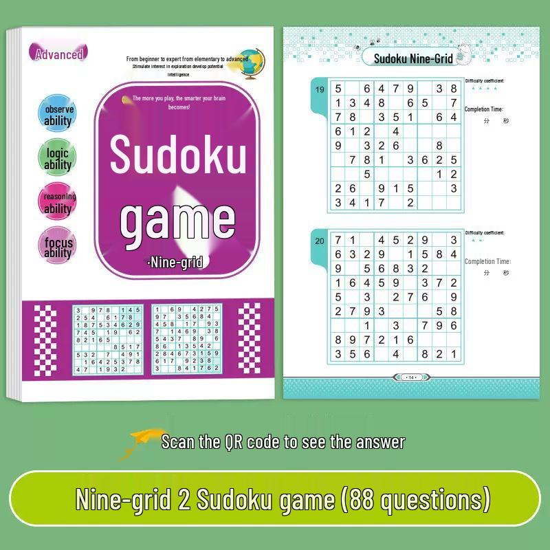 Kids' Sudoku: Beginner Math Puzzle Game with 4, 6, and 9 Grids for Elementary Thinking Training